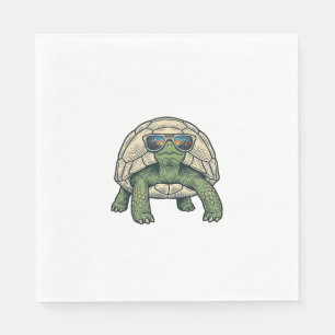 Serviette En Papier Lunettes de soleil Cool Tortoise Design Vector Vin