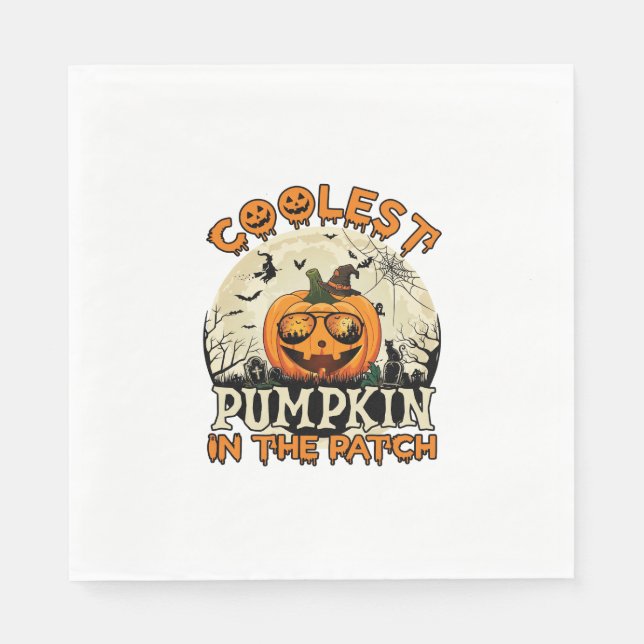 Serviette En Papier Lunettes de soleil Coolest Pumpkin Patch Chapeau d (Devant)