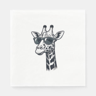 Serviette En Papier Lunettes de soleil de girafe cool T-Shirt à gravur