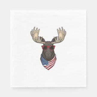 Serviette En Papier Lunettes de soleil de l'élan patriotique Conceptio