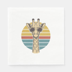 Serviette En Papier Lunettes de soleil girafe vintage vecteur crépuscu