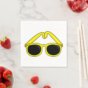 Serviette En Papier Lunettes de soleil jaune Sunnies Papier Naples