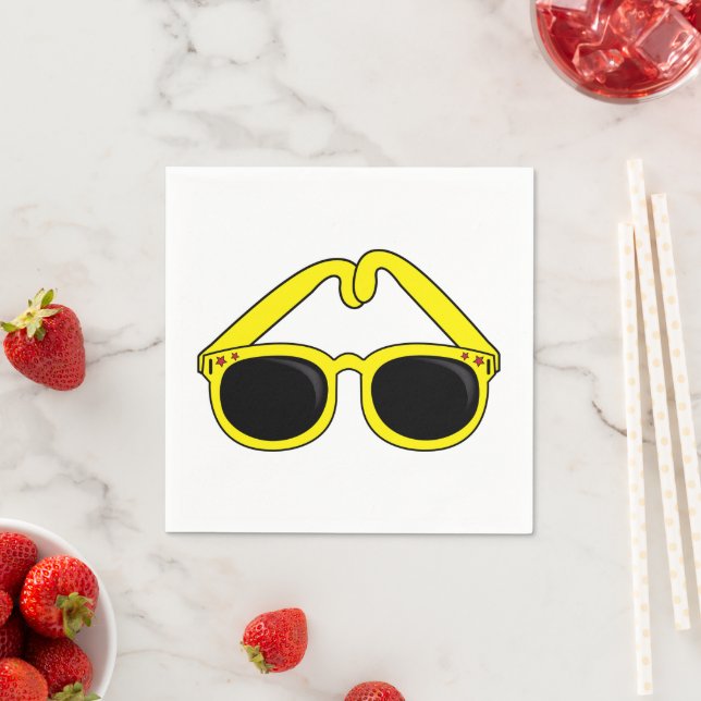 Serviette En Papier Lunettes de soleil jaune Sunnies Papier Naples (En situation)