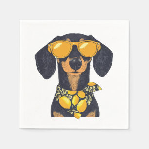 Serviette En Papier Lunettes de soleil pour chien de race Dachshund et