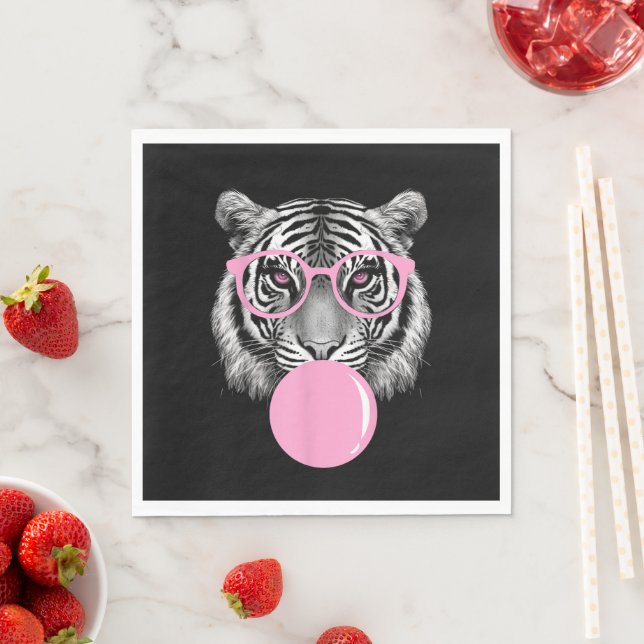 Serviette En Papier Lunettes de tigre pour femmes amusantes et gomme à (En situation)