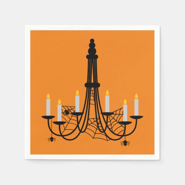 Serviette En Papier Lustre d'araignée Halloween gothique (Devant)