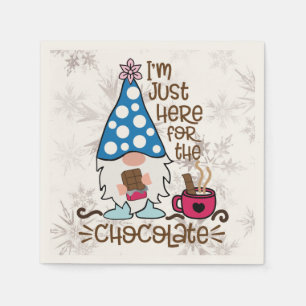 Serviette En Papier Lutin d'hiver Je suis juste là pour le chocolat  