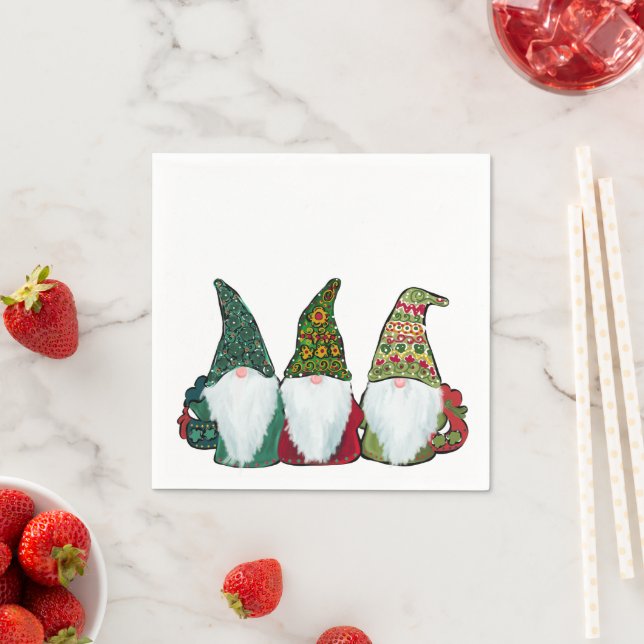 SERVIETTE EN PAPIER LUTINS (En situation)
