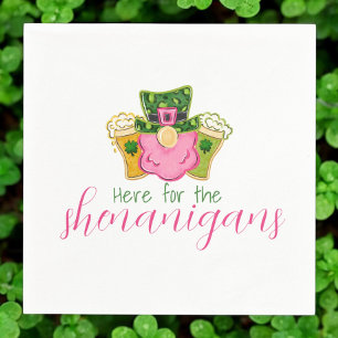 Serviette En Papier Lutins vert rose ici pour les Shenanigans