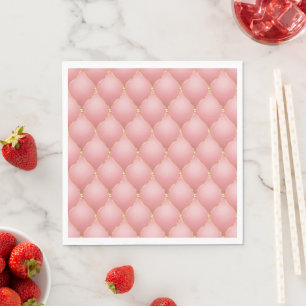 Serviette En Papier Luxe Blush Rose Rose Or Diamond Motif Tufted