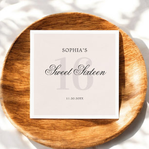 Serviette En Papier Luxe Élégante Pink Sweet 16 serviettes