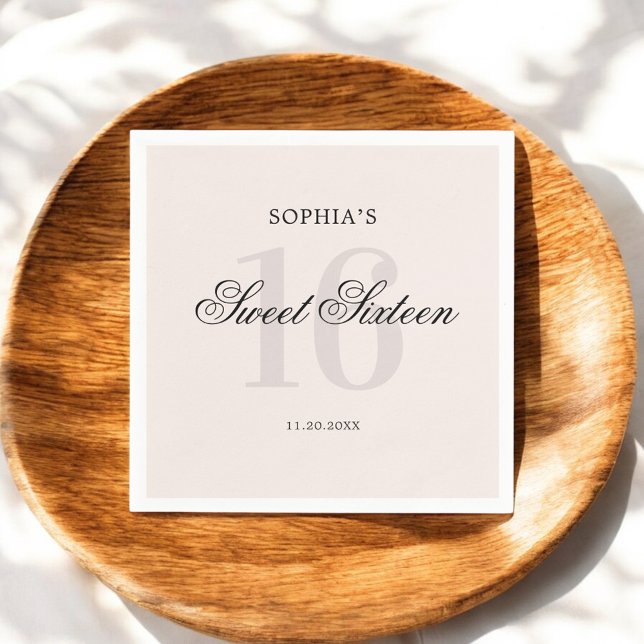 Serviette En Papier Luxe Élégante Pink Sweet 16 serviettes (Créateur téléchargé)