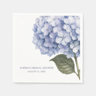 Serviette En Papier Luxe floral bleu aquarelle pour douche de mariée p
