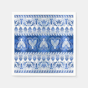Serviette En Papier Luxe ornement grec pierre bleue et perle