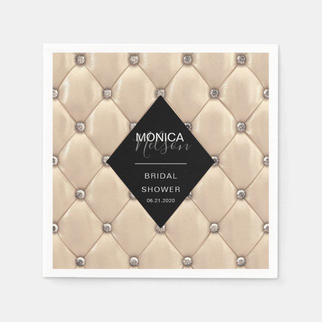 Serviette En Papier luxueuse douche nuptiale tufted or (Devant)