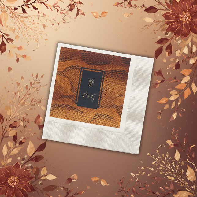 Serviette En Papier luxueux animal en peau de serpent sauvage mariage (Créateur téléchargé)