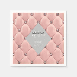 Serviette En Papier luxueux rose or tufted nuptiale douche
