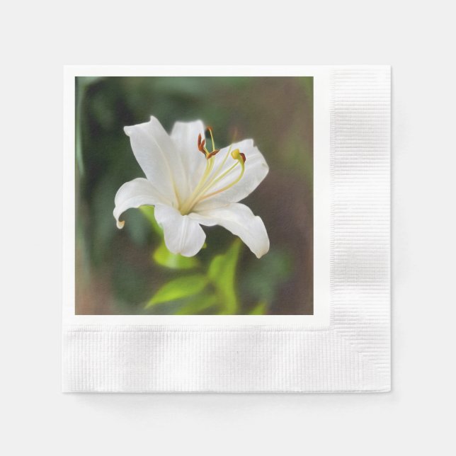 Serviette En Papier Lys blanc crépusculaire (Devant)