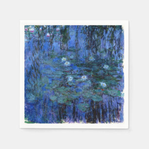Serviette En Papier Lys d'eau bleu Claude Monet
