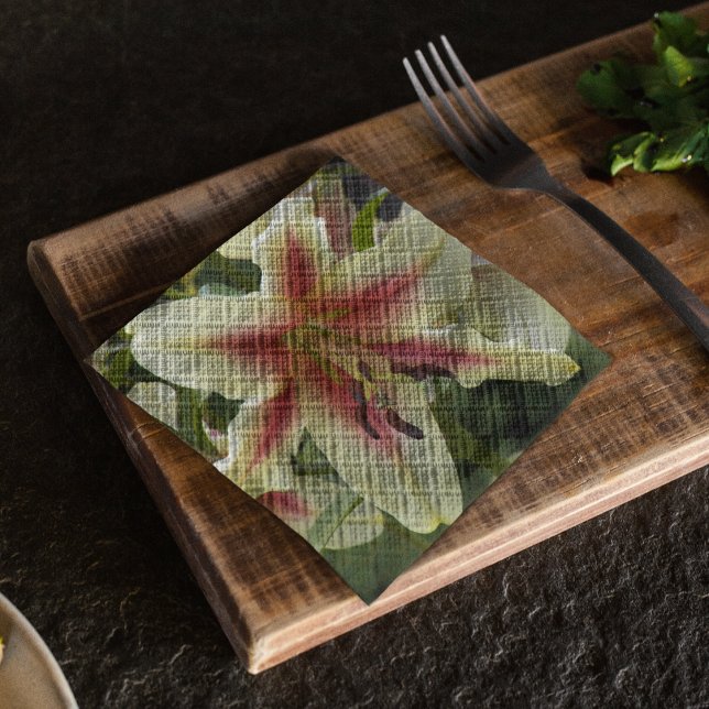 Serviette En Papier Lys d'Orienpet jaune avec Starburst rouge Floral (Créateur téléchargé)