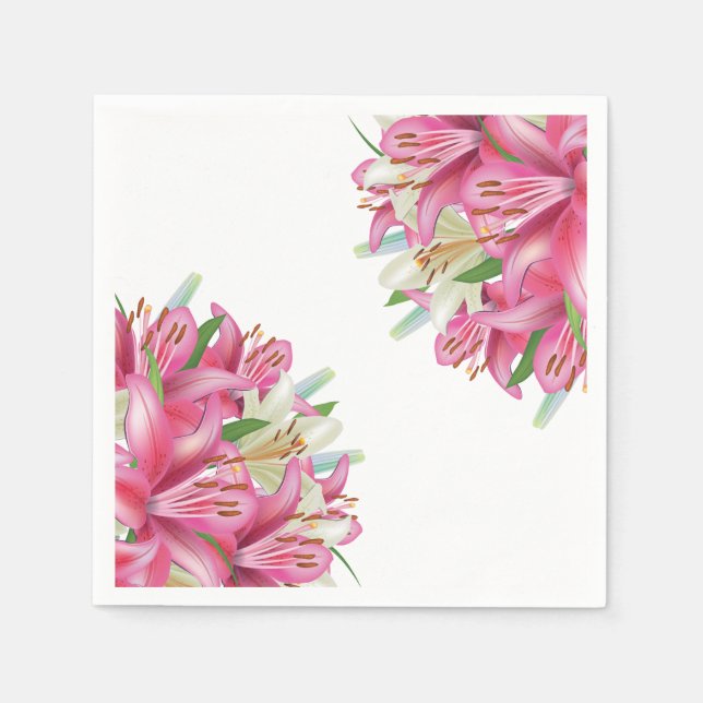 Serviette En Papier Lys Papier-Pink (Devant)