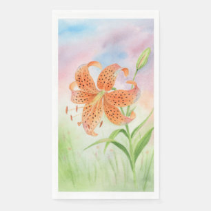 Serviette En Papier Lys tigre botanique élégant