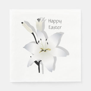 Serviette En Papier Lys White Pâques Lily Party Napkin