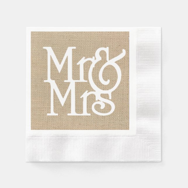 Serviette En Papier M. Burlap & Mme Papier Napkins (Devant)