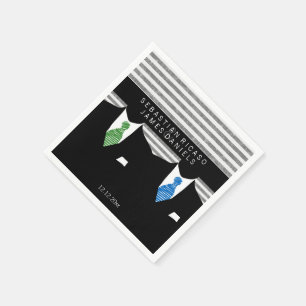 Serviette En Papier M. et M. Suit et Mariage gay Cravate bleu vert