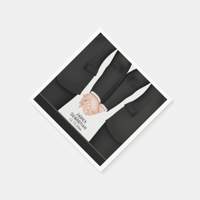 Serviette En Papier M. et M. suit Mariage Gay (Coin)