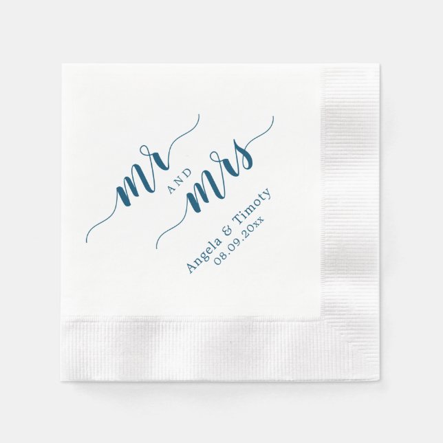 Serviette En Papier M. et Mme mariage (Devant)