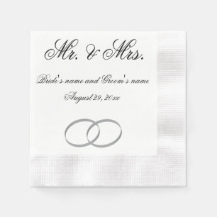 Serviette En Papier M. et Mme mariage napkin - personnalisable