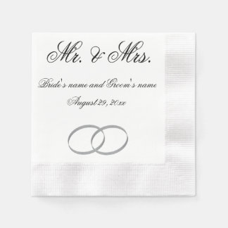 Serviette En Papier M. et Mme mariage napkin - personnalisable
