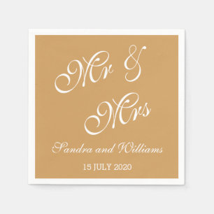 Serviette En Papier M. Et Mme Napkins Mariage d'or