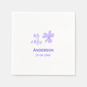 Serviette En Papier M & Mme ajoutent le nom de famille date année cade