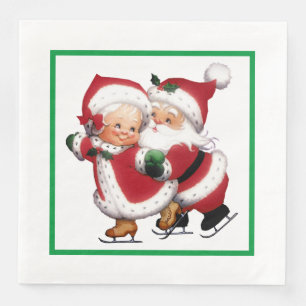 Serviette En Papier M. & Mme Claus Patinage sur glace