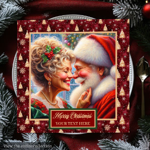 Serviette En Papier M. & Mme Claus Red Gold Green Napkins