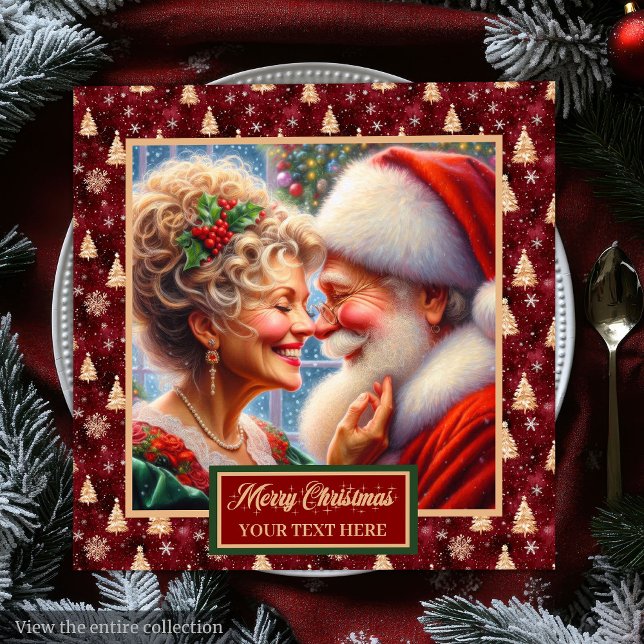 Serviette En Papier M. & Mme Claus Red Gold Green Napkins (Mr. & Mrs. Claus Red Gold Green Napkins)