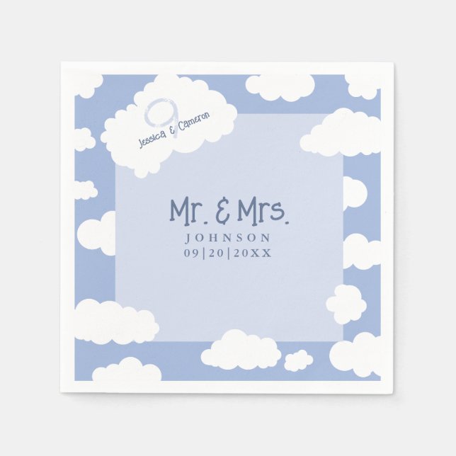 Serviette En Papier M. & Mme Cloud Nine 9 Fête de mariage fantaisiste  (Devant)