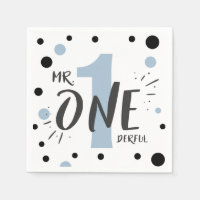M. Onederful Papier serviettes Garçon Bébé bleu