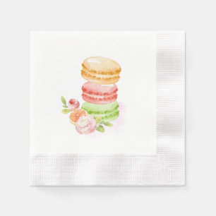 Serviette En Papier Macarons aquarelles