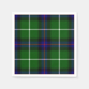 Serviette En Papier MacDonald tartan bleu vert plaid