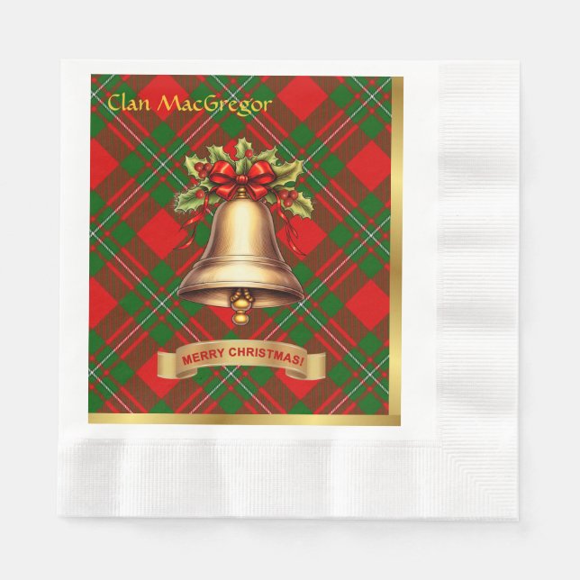 Serviette En Papier MacGregor Noël Tartan personnalisé (Devant)