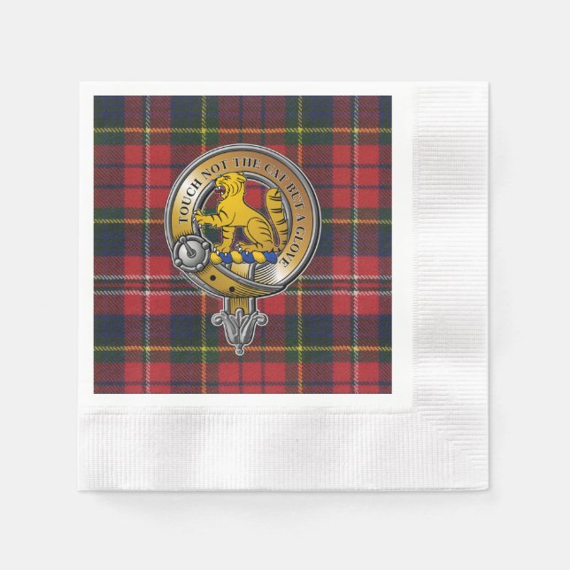 Serviette En Papier MacPherson Tartan & Badge (Devant)