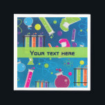 Serviette En Papier Mad Science Scientifique Anniversaire Fête Napkins<br><div class="desc">Mad Science Scientist Anniversaire Serviettes de fête. Customisez avec tout texte.</div>