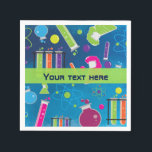 Serviette En Papier Mad Science Scientifique Anniversaire Fête Napkins<br><div class="desc">Mad Science Scientist Anniversaire Serviettes de fête. Customisez avec tout texte.</div>