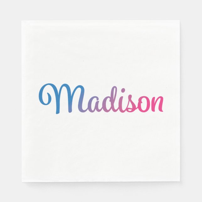 Serviette En Papier Madison Stylish Cursive (Devant)
