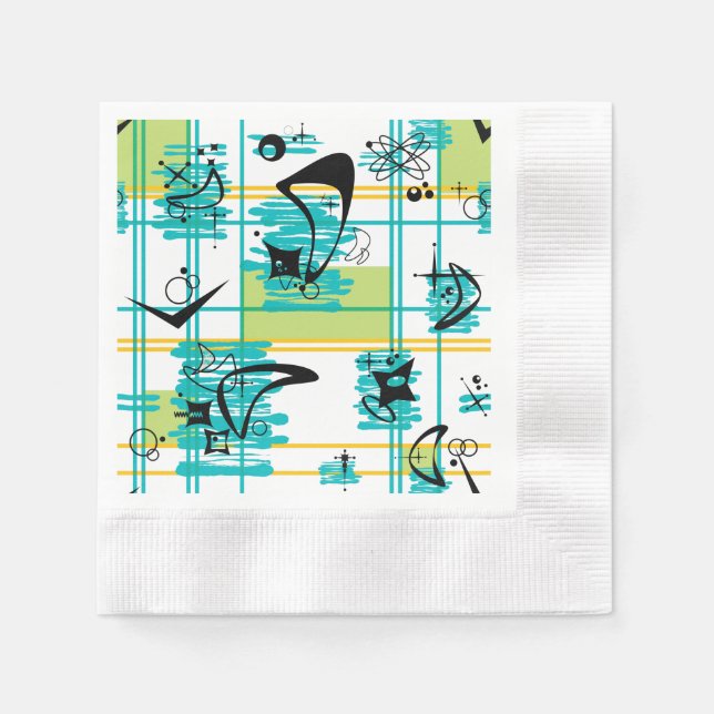 Serviette En Papier Madras du milieu du siècle (Devant)