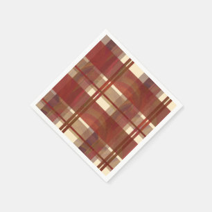 Serviette En Papier Madras Plaid Fall Red