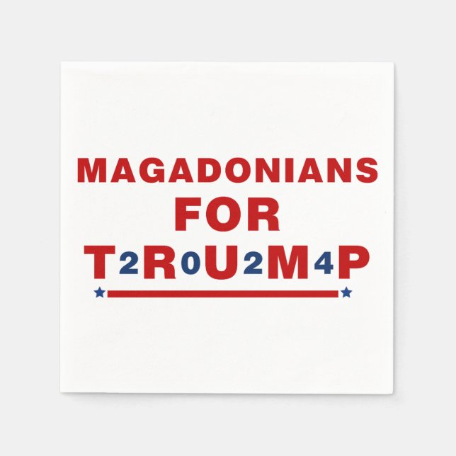 Serviette En Papier Magadoniens pour Trump 2024 Red Blue Star (Devant)